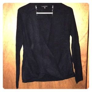 Black wrap sweater